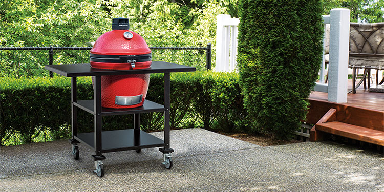 Rock Run Cabinetry Aluminum Grill Cart shown in Poly Black Peel