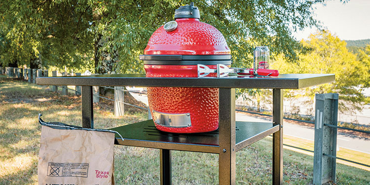 Rock Run Cabinetry Aluminum Grill Cart shown in Poly Black Peel