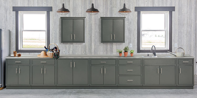 Rock Run Cabinetry Location 5 Cabinets shown in Black Hammertone