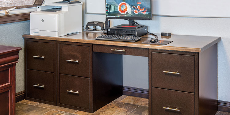 Rock Run Cabinetry Office Cabinets shown in Java