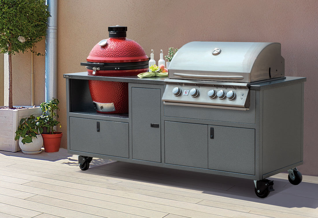 Rock Run Cabinetry Combo Aluminum Grill Cart