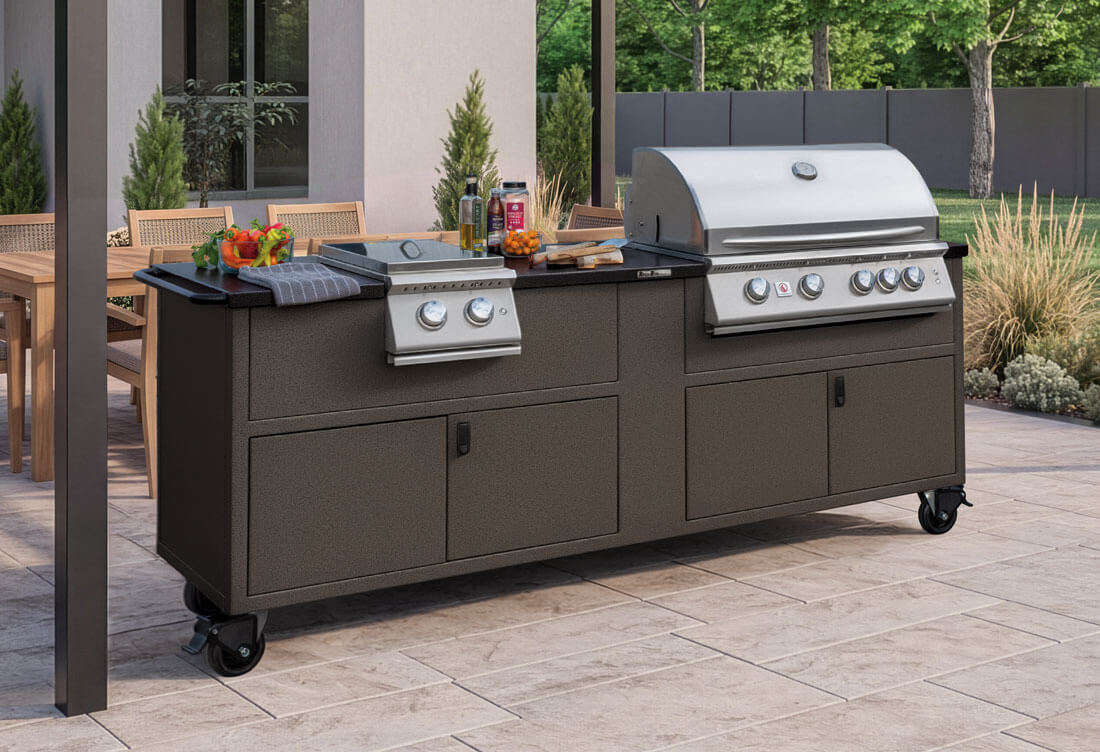 Rock Run Cabinetry Duo Gas Aluminum Grill Cart