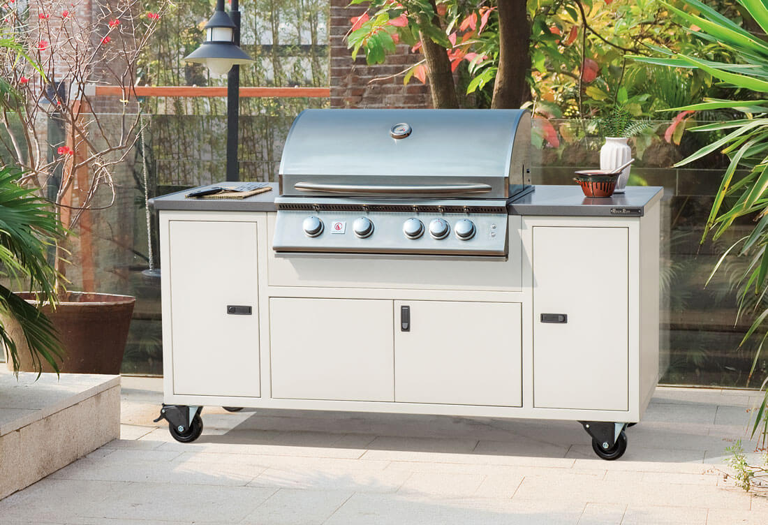 Rock Run Cabinetry Gas Aluminum Grill Cart