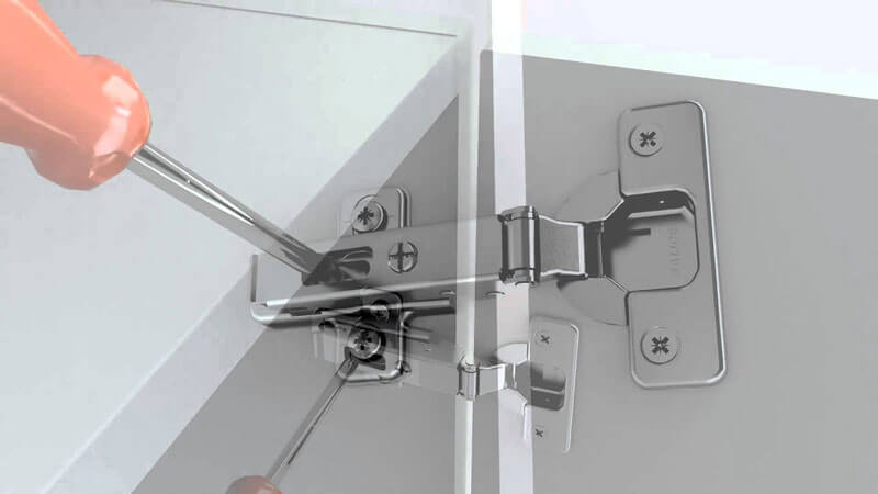 Salice Series 100 Hinge Assembly Depth Adjustment with Domi Snap on BAV Video